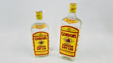 1 LITRE & 75CL BOTTLES OF "GORDONS" LONDON DRY GIN.