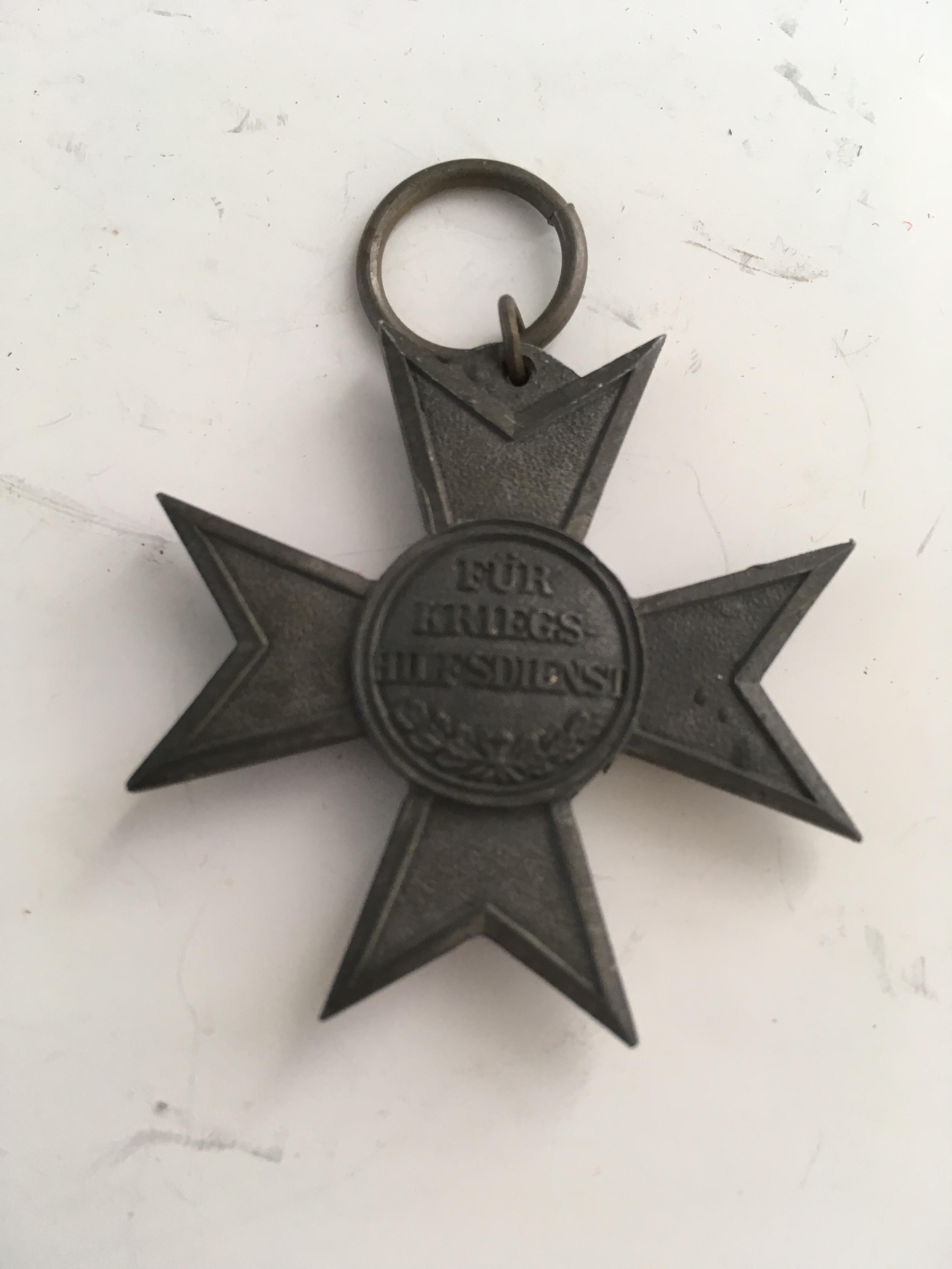 MEDALS: GERMAN WW1 MERIT CROSS FOR WAR AID (NO RIBBON), TWO IRON CROSS 1870, - Image 3 of 7