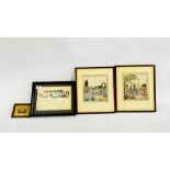 A MINIATURE FRAMED BAXTER PRINT "HER MAJESTY IN ROYAL YACHT VIEWING THE FLEET" W 13.