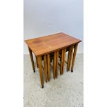 A PAIR OF CIRCULAR MAHOGANY FOLDING OCCASIONAL TABLES.