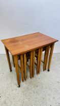 A PAIR OF CIRCULAR MAHOGANY FOLDING OCCASIONAL TABLES.