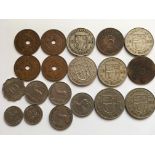 COINS: SMALL BOX MIXED INCLUDING A SELECTION OF MAURITIUS,