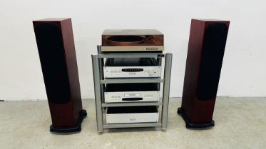 HI-FI SEPARATES SYSTEM PRESENTED ON SOUND STYLE 4 TIER HI-FI STAND TO INCLUDE ROKSAN KANDY