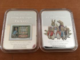 MEDALLIONS: WESTMINSTER "THE WORLD OF PETER RABBIT" SILVER PLATED INGOT COLLECTION SET OF 24 IN TWO