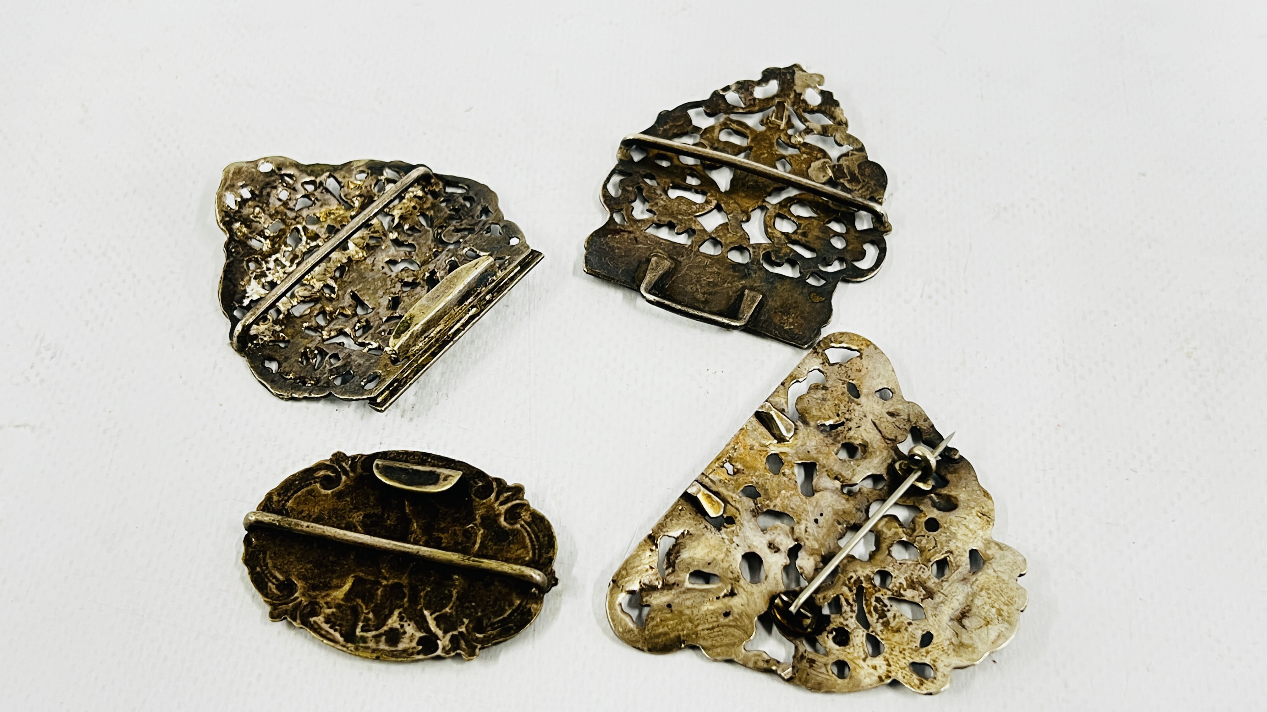 A GROUP OF FIVE SILVER HALF BUCKLES VARIOUS DATES AND MAKERS, - Image 12 of 13