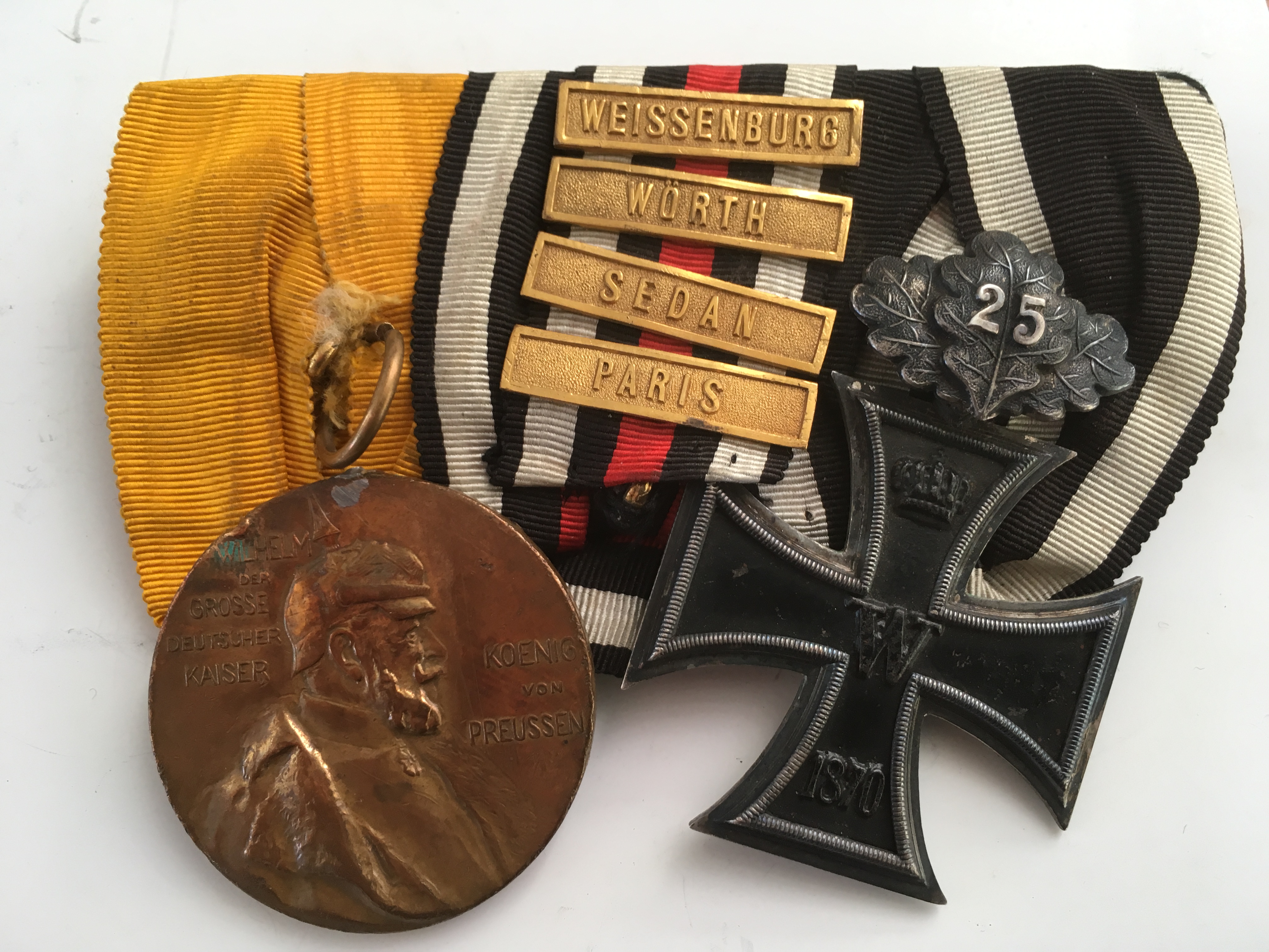 MEDALS: GERMAN MOUNTED IRON CROSS 1870 WITH 25 YEARS OAKLEAVES,