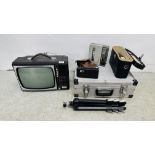 A RETRO FERGUSON COURIER TELEVISION SET MODEL 3816 (COLLECTORS ITEM ONLY), NIPON TR100 TRANSICORDER,