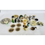 A COLLECTION OF ASSORTED STUDIO POTTERY PIECES TO INCLUDE VASES,