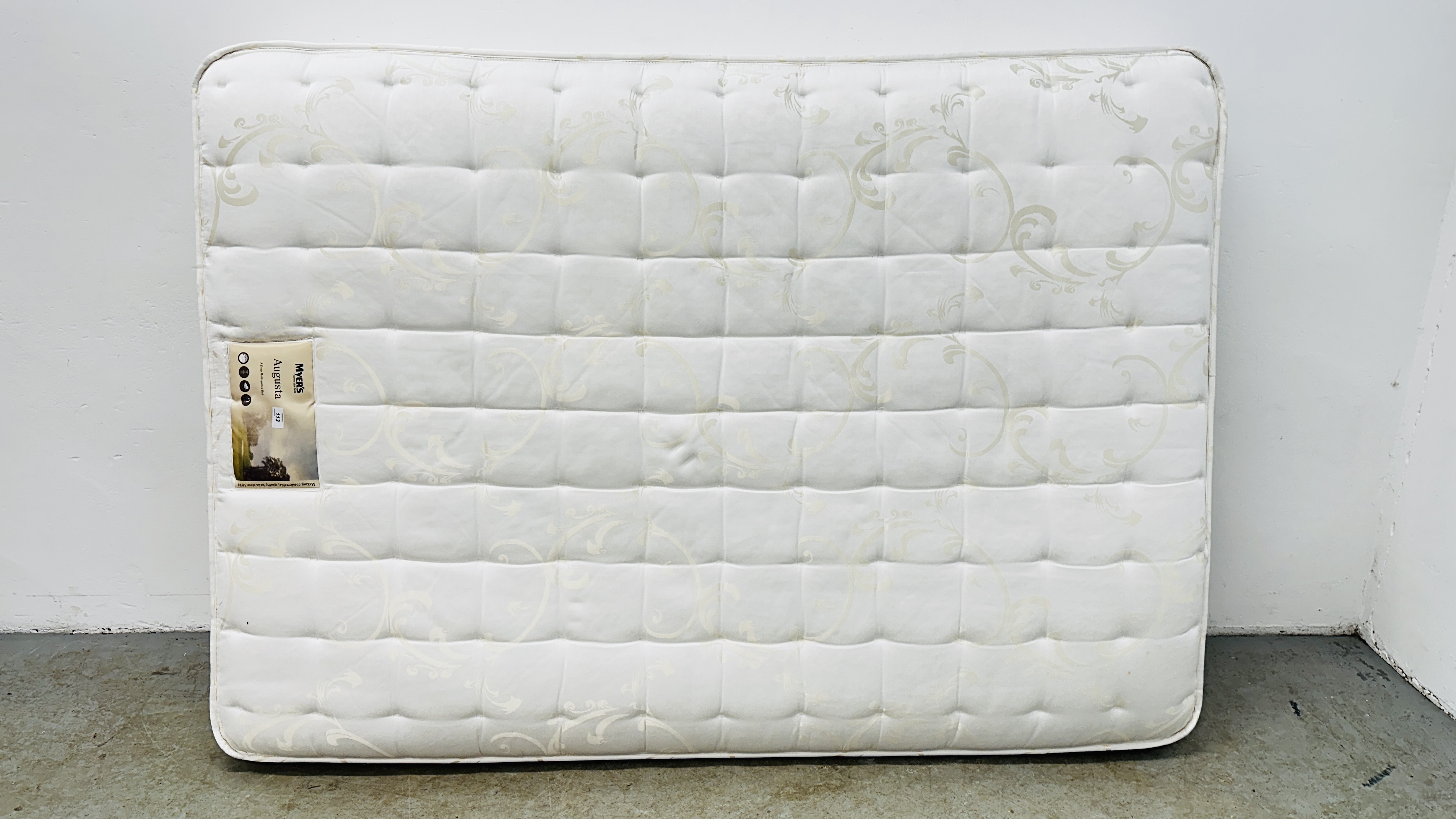 MYERS "AUGUSTA" DEEP QUILTED DOUBLE MATTRESS.
