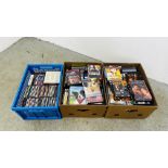 3 X BOXES CONTAINING AN EXTENSIVE COLLECTION OF MIXED DVD'S.