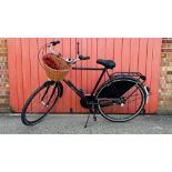 "DUTCHIE" GENTLEMAN'S THREE SPEED CLASSIC BICYCLE COMPLETE WITH LIGHTS, HORN, BASKET, CARRIER ETC.