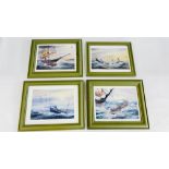 4 X FRAMED MICK BENSLEY PRINTS DEPICTING LOCAL LIFEBOAT RESCUES - CAISTER,