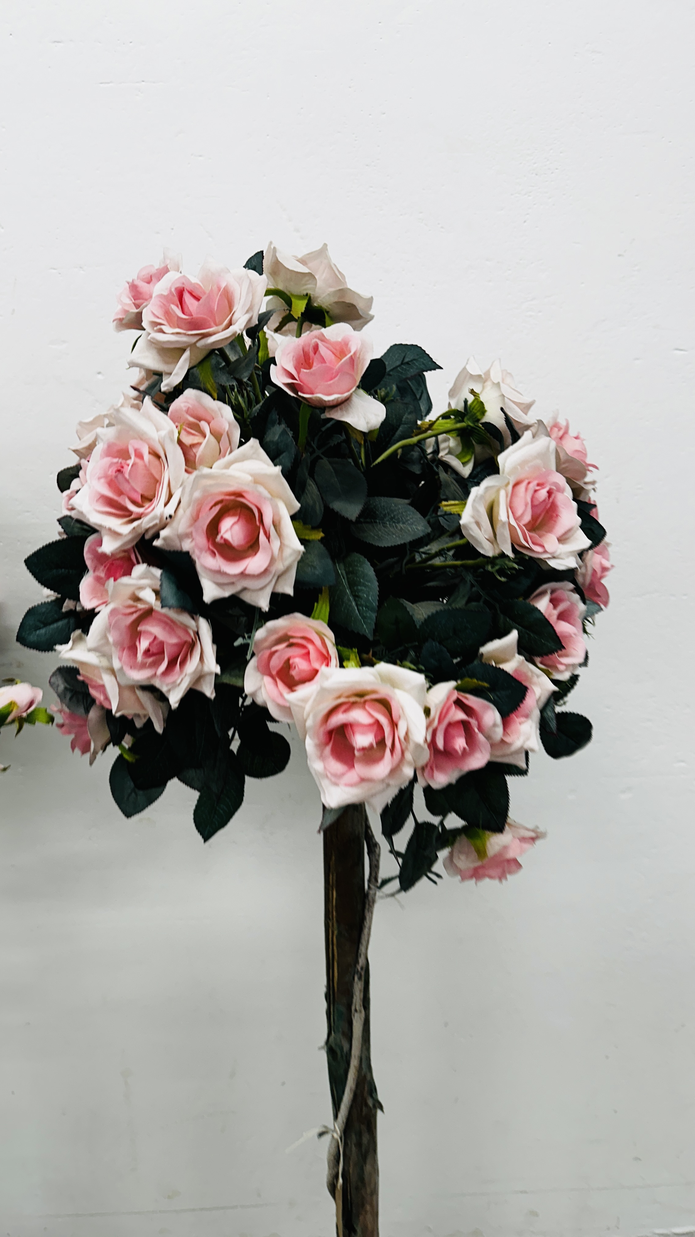 A PAIR OF ARTIFICIAL ROSE TREES H 122CM. - Image 2 of 6