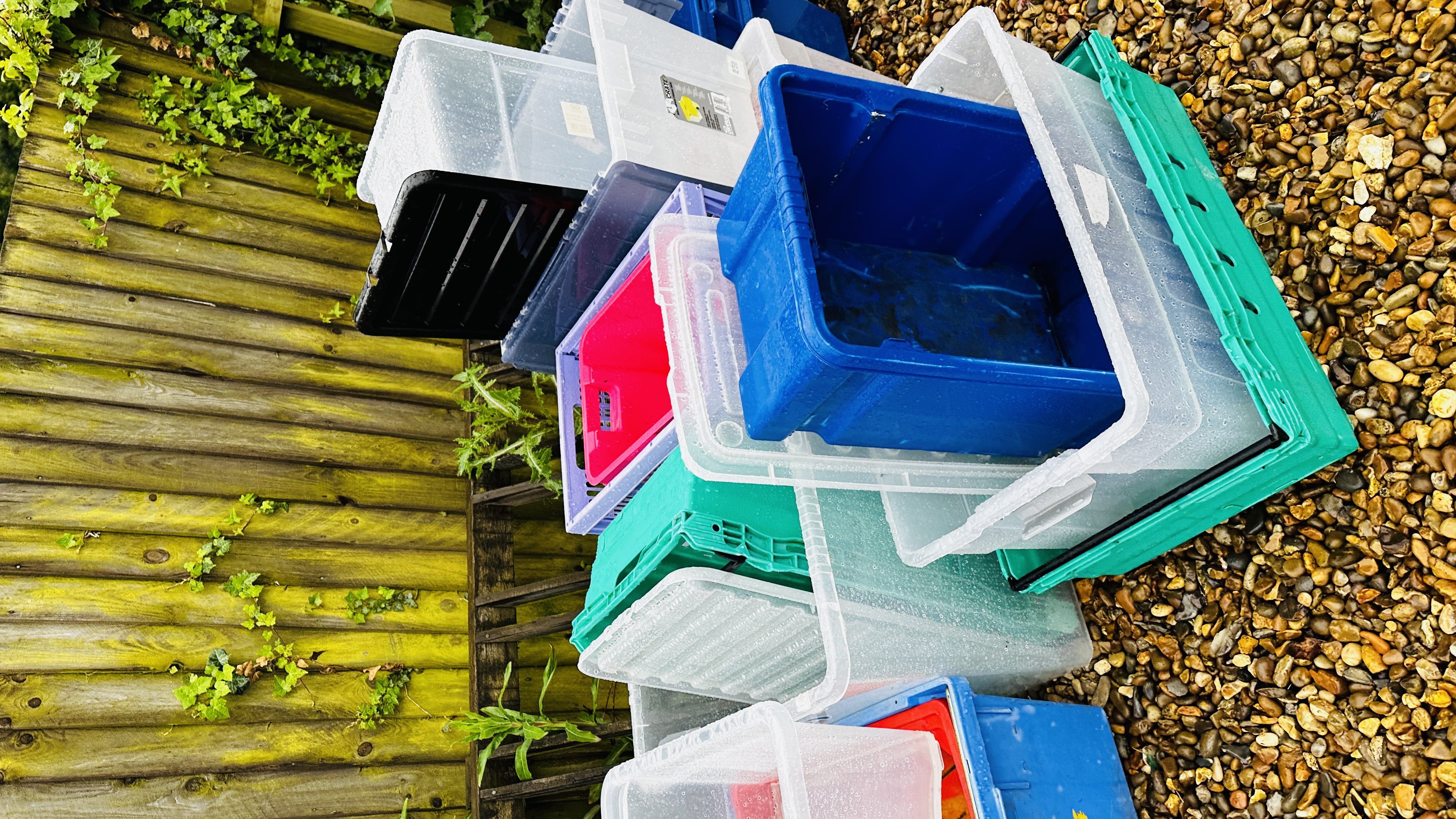 QUANTITY ASSORTED PLASTIC STORAGE BOXES. - Bild 5 aus 7