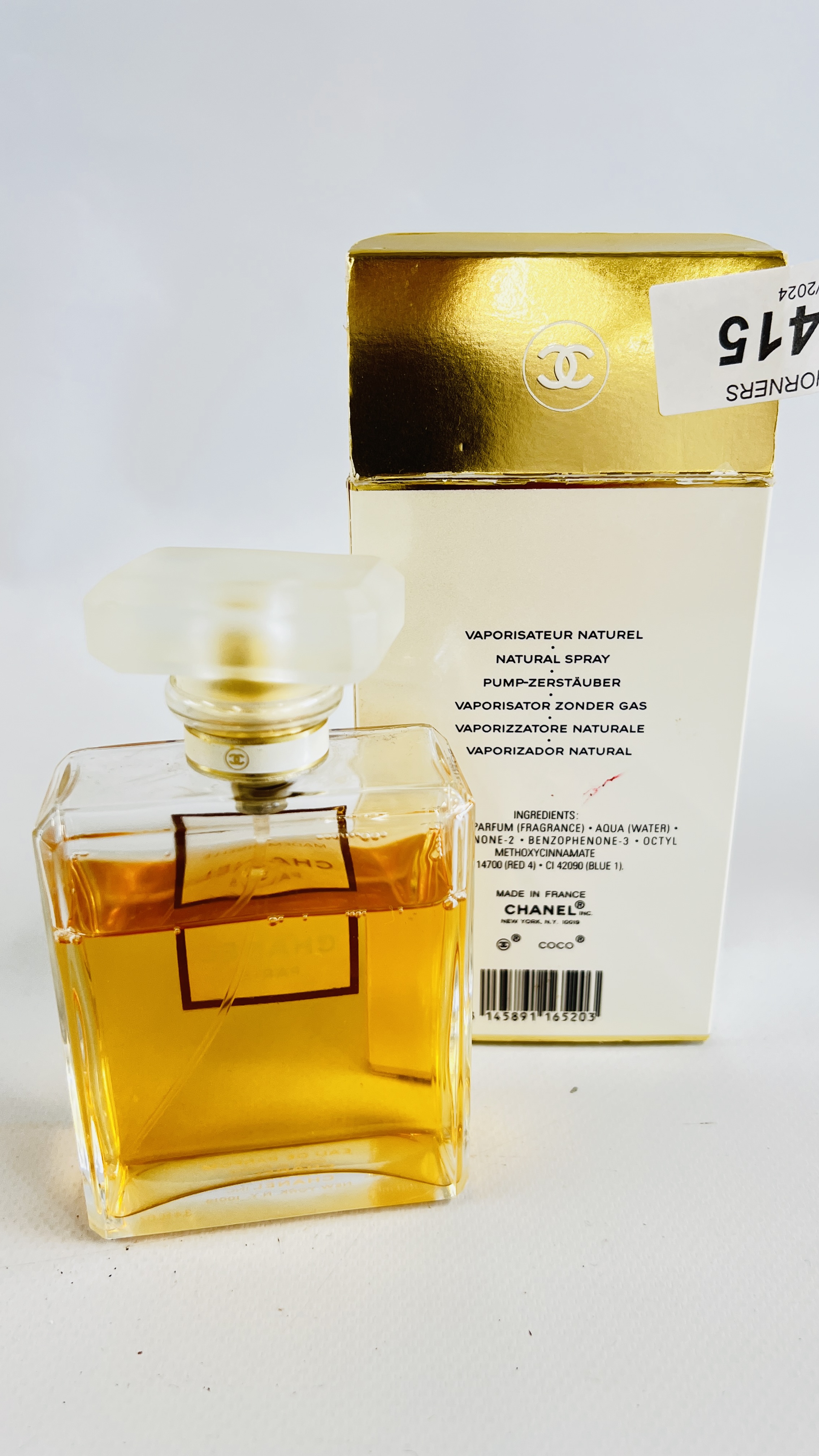 A 100ML PART USED BOTTLE MARKED "CHANEL" COCO MADEMOISELLE (BOXED AS CLEARED). - Image 3 of 3