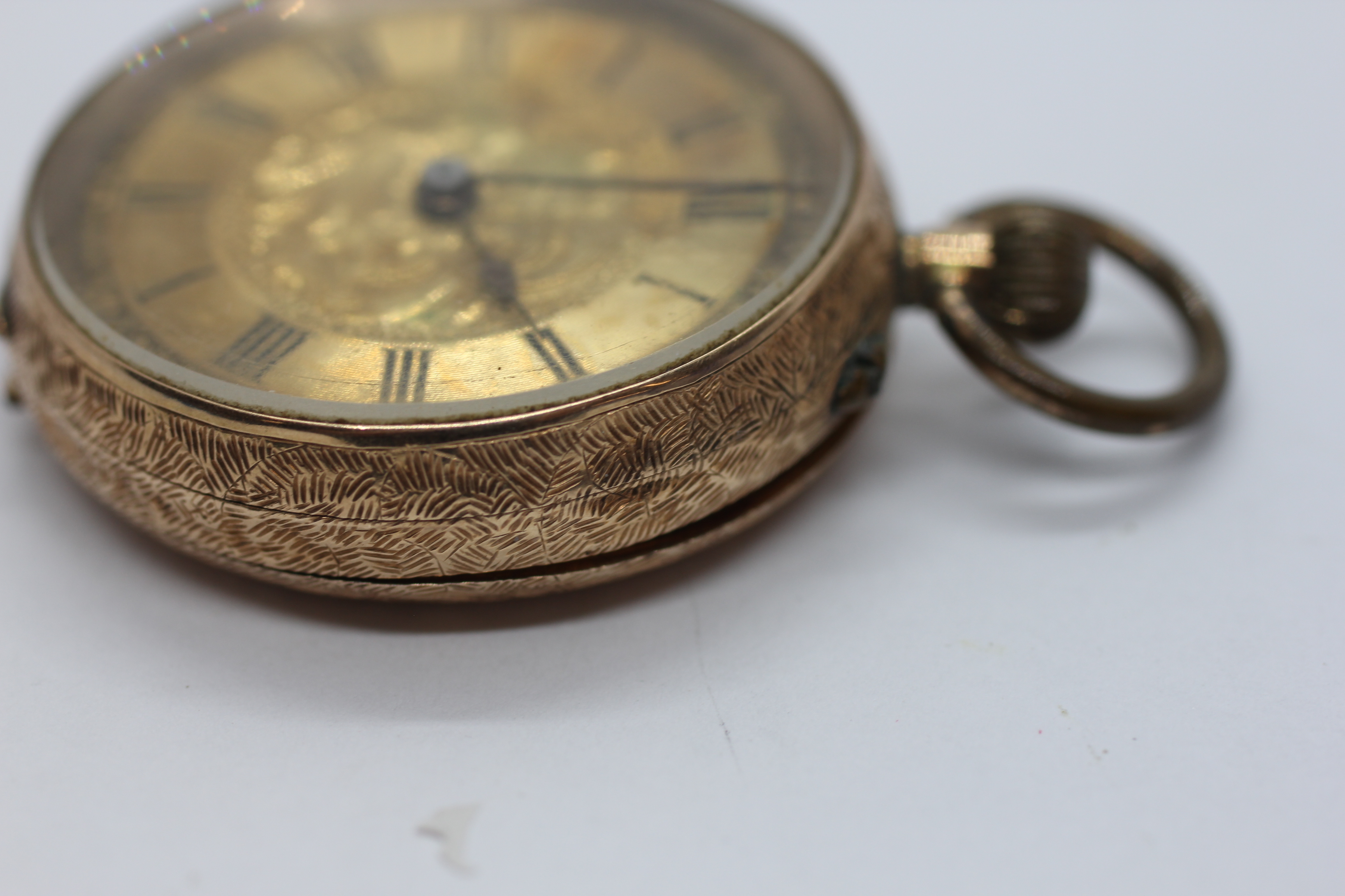 AN ELABORATE ANTIQUE FOB WATCH, THE CASE MARKED 14K. - Bild 9 aus 14