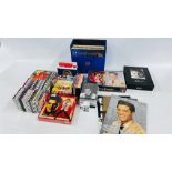 A COLLECTION OF ELVIS MEMORABILIA TO INCLUDE SINGLES COLLECTION, CALENDARS, REPRODUCTION EPHEMERA,