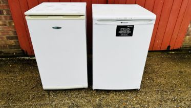 A COOLZONE UNDER COUNTER FRIDGE + A HOTPOINT UNDER COUNTER FREEZER - SOLD AS SEEN.