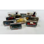 A GROUP OF 12 ASSORTED BOXED DINKY DIE-CAST MODEL VEHICLES TO INCLUDE 1953 AUSTIN A 40 & M.G.B.