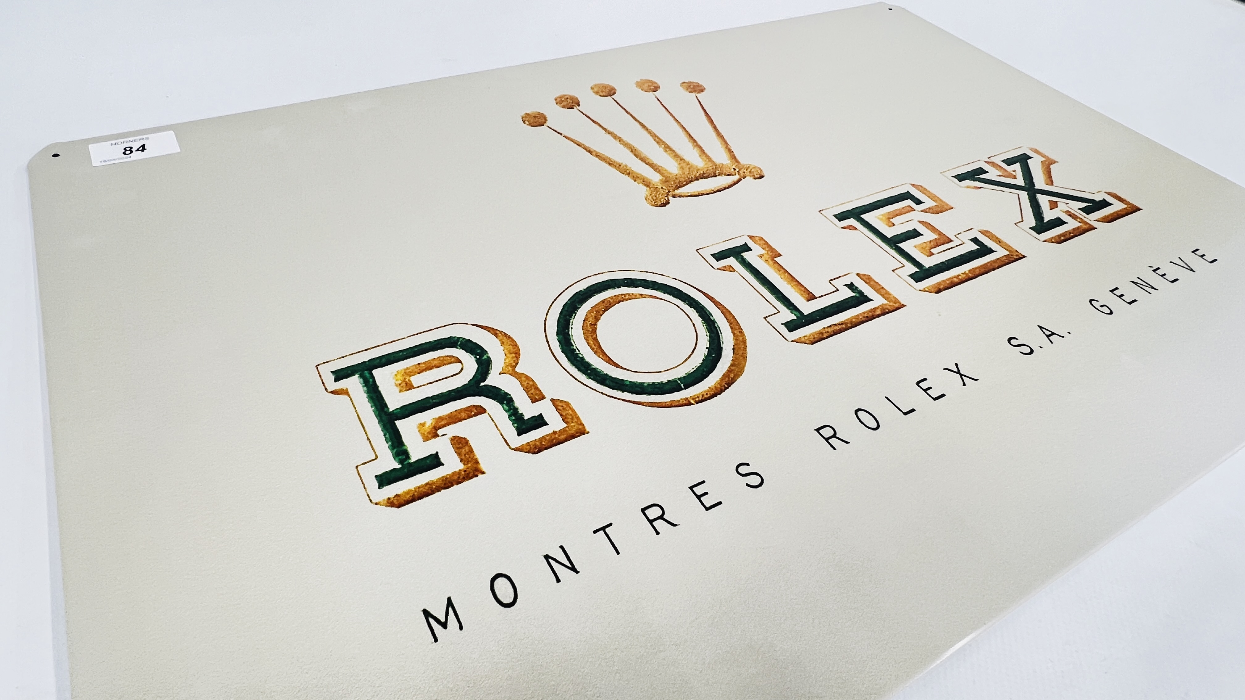 A REPRODUCTION TIN "ROLEX" ADVERTISING SIGN W 60 X H 40CM. - Image 3 of 4