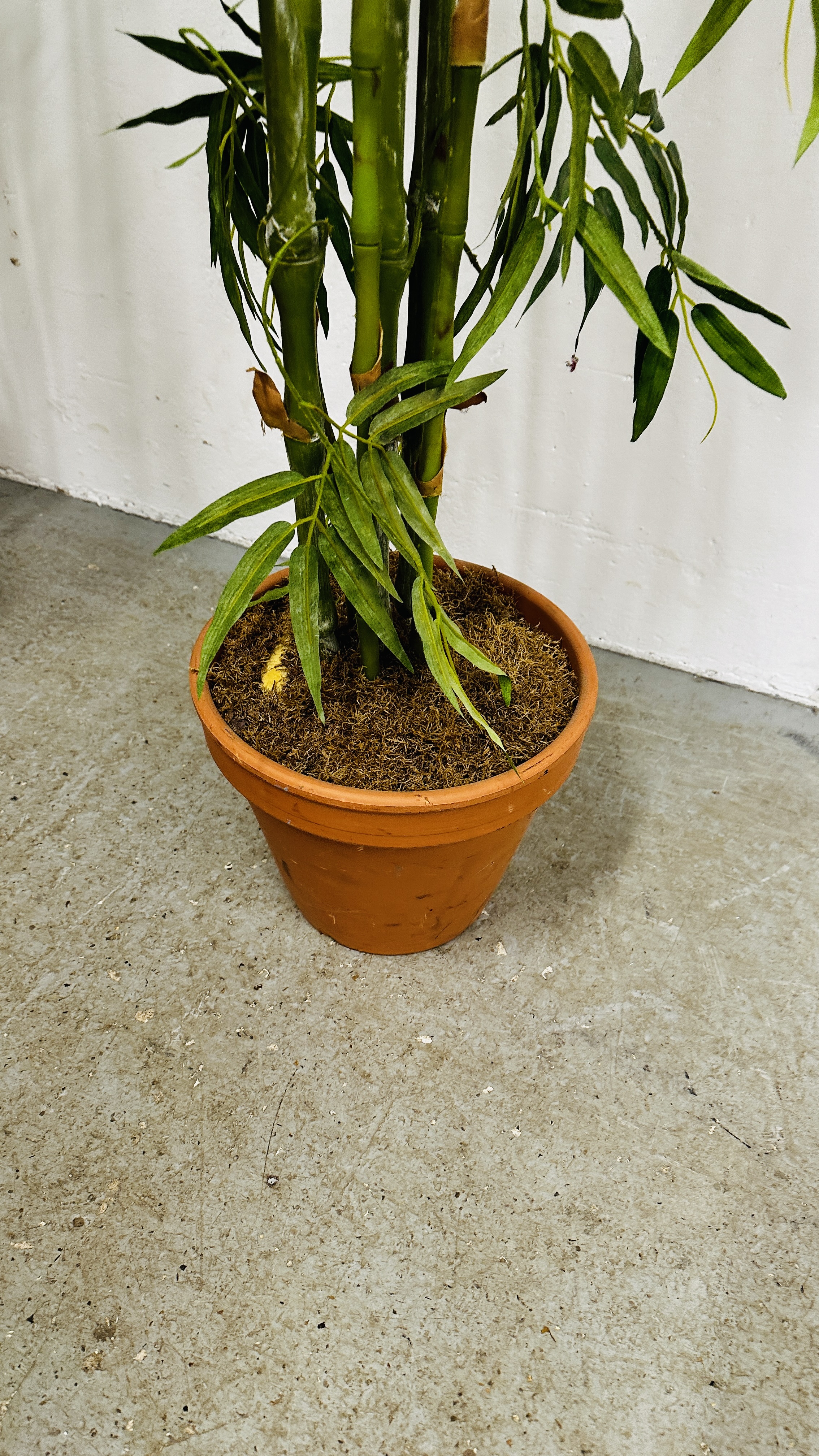 A LARGE ARTIFICIAL BAMBOO PLANT IN A TERRACOTTA POT - H 230CM. - Image 2 of 9