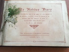 POSTCARDS: 1922 "TEN DAYS OUT OF ENGLAND" HOLIDAY DIARY WITH POSTCARDS DEPICTING VARIOUS ASPECTS IN