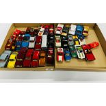 2 X TRAYS CONTAINING AN EXTENSIVE COLLECTION OF ASSORTED DIE-CAST MODEL VEHICLES TO INCLUDE MANY