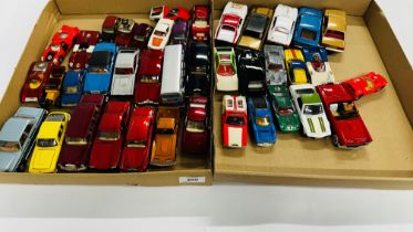 2 X TRAYS CONTAINING AN EXTENSIVE COLLECTION OF ASSORTED DIE-CAST MODEL VEHICLES TO INCLUDE MANY