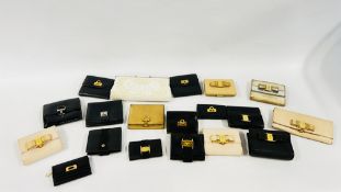 A COLLECTION OF 18 DESIGNER PURSES AND KEY HOLDERS MARKED "SALVADOR FERRAGAMA" + A FURTHER