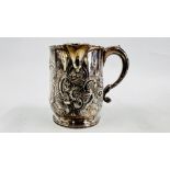 A GEORGE I BRITANNIA STANDARD SILVER LIPPED TANKARD WITH LATER DECORATION AND INSCRIPTION HEIGHT