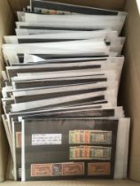 BOX WITH VARIOUS ON STOCKCARDS, SYRIA, TUNISIA, LATIN AMERICA, LIECHTENSTEIN, LUXEMBOURG, GERMANY,