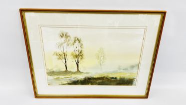 AN ORIGINAL FRAMED AND MOUNTED WATERCOLOUR TITLED "EARLY MORNING" BEARING SIGNATURE PAUL STAFFORD,