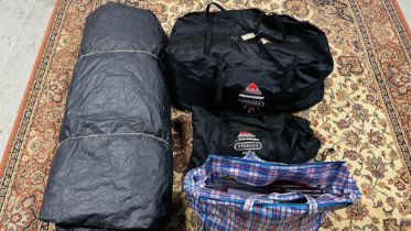 A WYNNSTER CYGNUS 8 ELITE RANGE TENT IN ORIGINAL CARRY BAG, GROUND SHEET, POLES ETC.