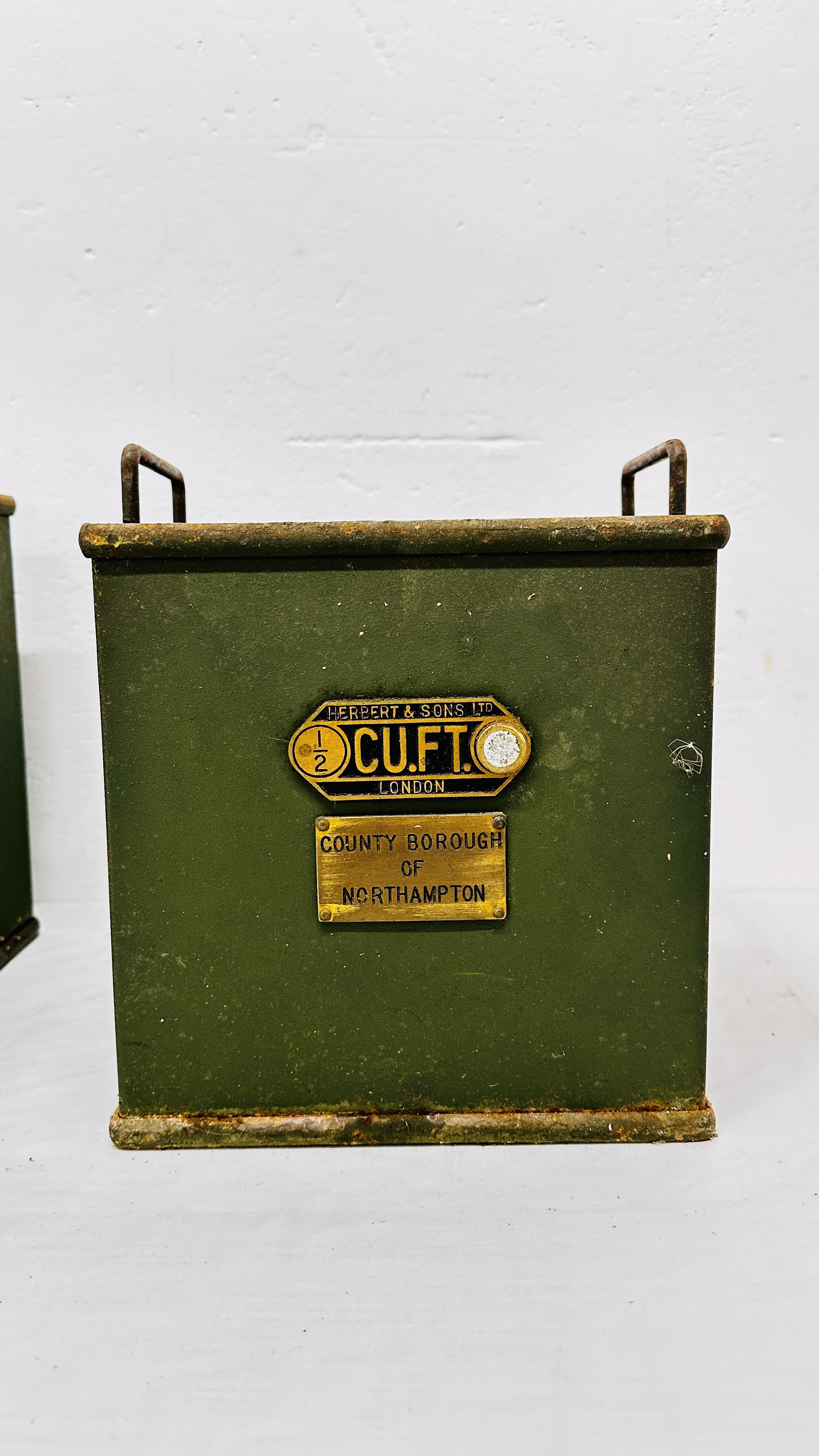 A GRADUATED SET OF THREE HERBERT & SONS LTD STEEL MEASURING CONTAINERS ENGRAVED COUNTY BOROUGH OF - Image 4 of 12