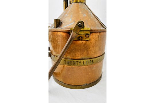 A SET OF FOUR CYLINDRICAL BRASS AND COPPER LIQUID WORKING CAPACITY MEASURES ENGRAVED - Image 20 of 24