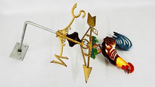 (R) COCK WEATHER VANE WALL MOUNT.