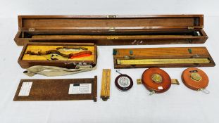 COUNTY OF NORTHAMPTONSHIRE NORTHERN DIVISION VICTORIAN BRASS FOLDING 1 YARD MEASURE BY OERTLING