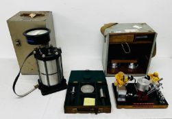 VINTAGE TRADING STANDARDS PRESSURE TESTER A/F ALONG WITH MASTER PRESSURE GAUGE AND 1950'S TEST