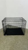 FOLDING METAL DOG CAGE, 90 X 60 X 60CM.