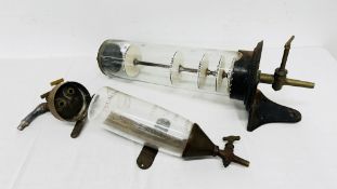 2 X VICTORIAN PARAFIN MEASURES ONE MARKED S. YEOMANS PATENT NO.