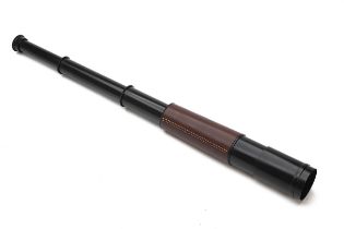 GRAY & CO. (INVERNESS) A LEATHER-BOUND THREE-DRAW STALKING TELESCOPE, serial no. 3193, with anodised