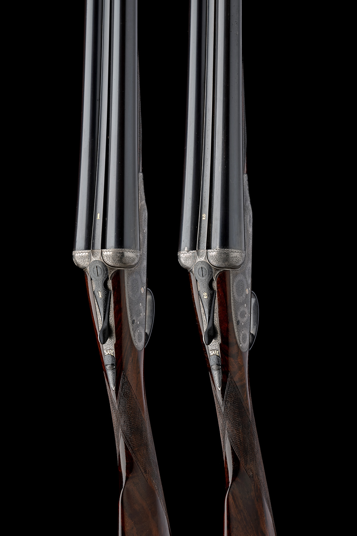 BOSS & CO. A PAIR OF 12-BORE EASY-OPENING ROUNDED-BAR SINGLE-TRIGGER SIDELOCK EJECTORS, serial no. - Image 6 of 11