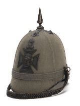 A GOOD BRITISH 'GREEN-CLOTH' OTHER-RANKS HOME SERVICE HELMET TO THE 20TH ARTISTS RIFLES WITH STORAGE