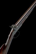 A CASED 12-BORE PERCUSSION DOUBLE-BARRELLED SPORTING GUN SIGNED J.C. SMITH, no visible serial