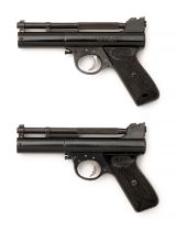 A COMPOSED PAIR OF .22 WEBLEY & SCOTT MKI POST-WAR AIR-PISTOLS, batch numbers 34 and 683, both
