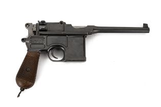 A 7.63mm (MAUSER) MODEL C96 'BROOMHANDLE' PRE-WAR COMMERCIAL SEMI-AUTOMATIC PISTOL, serial no.