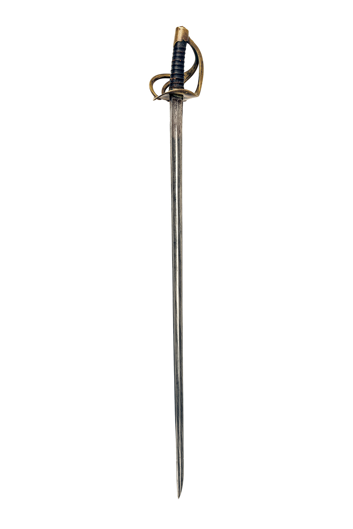 A FRENCH NAPOLEONIC CUIRASSIER HEAVY CAVALRY SWORD, dated 1810, with 38in. single-edged blade - Image 2 of 4