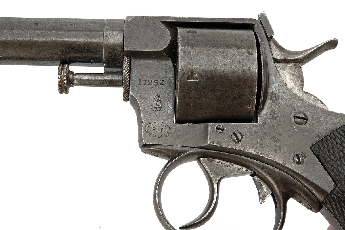 AN INSCRIBED .442 WEBLEY MKI R.I.C. REVOLVER RETAILED BY ROSIER, MELBOURNE, serial no. 17252, - Image 4 of 8