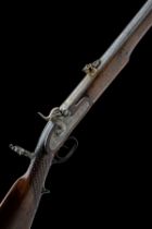 A 16-BORE PERCUSSION SPORTING or TARGET RIFLE SIGNED SCHOURUP, AARHUUS, no visible serial number,