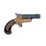 A .41 (RIMFIRE) COLT THUER PATENT No.3 DERRINGER WITH LATER DELUXE ENGRAVING, no visible serial
